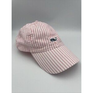 Vineyard Vines Women's Pink White Seersucker Baseball Cap Hat Adjustable OS